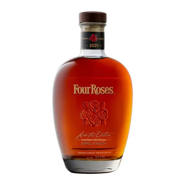 Four Roses Limited Edition Small Batch Bourbon 2021 The 2021 Four Roses Limited Edition Small Batch, 114.2 proof (57.1% ABV), consists of a blend of spirits designated OESV 16 YO, (58%) OESK 12 YO, (23%) OBSV 16 YO, (13%) and OBSQ 14 YO, (6%). The bottling is non-chill filtered. This year’s blend features distillates that emphasize floral and fruity notes. Both features are readily apparent in the 2021 release. According to Four Roses Master Distiller Brent Elliott: Hand-selecting the barrels to make up our annual limited-edition bottling is one of my most rewarding experiences each year. The ability to work with 10 bourbon recipes each with distinct characteristics opens up endless possibilities. This year’s release brings a proof higher than any of the past Limited Editions, creating robust complexity and layers of flavors resulting from the variety of constituent batches and recipes.