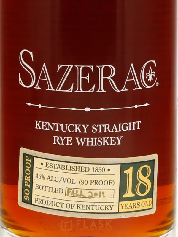 Sazerac 18 Year Old Rye Whiskey 2011